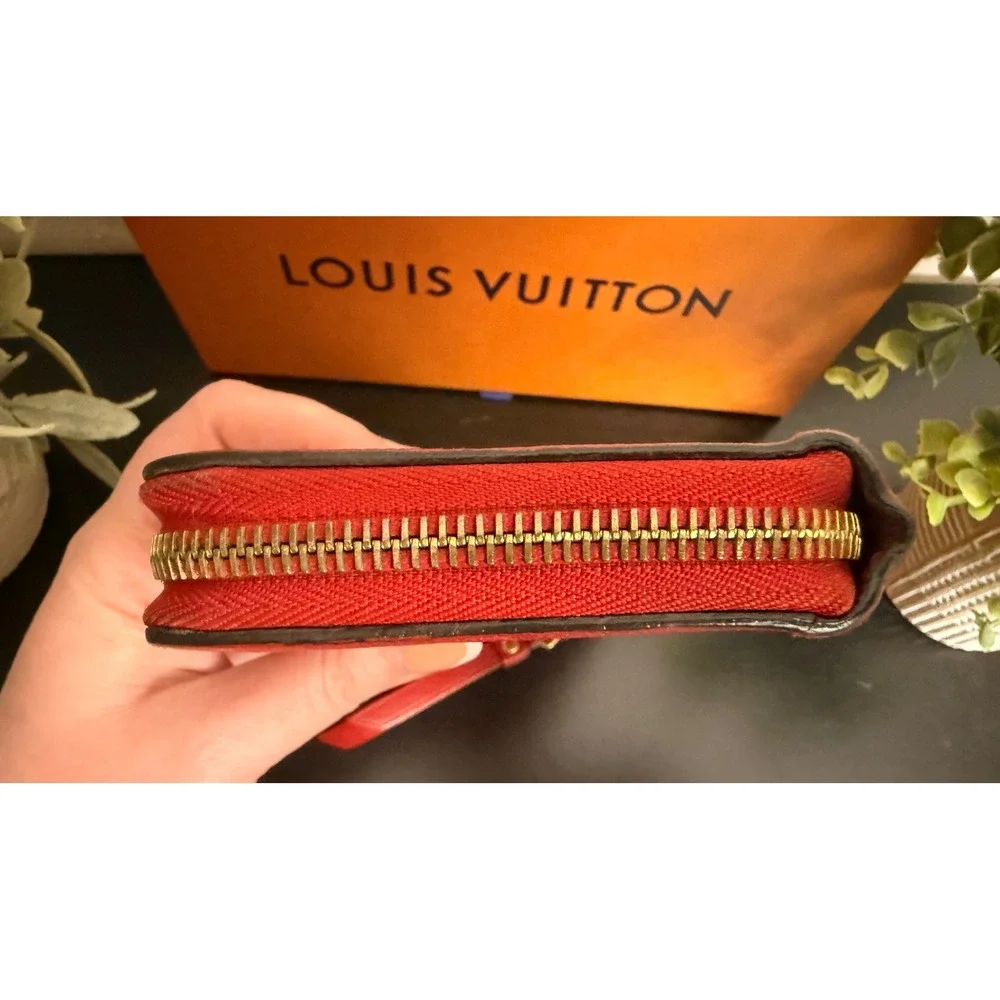 Louis Vuitton‎ Zippy Wallet Monogram Empreinte Leather Red Authentic